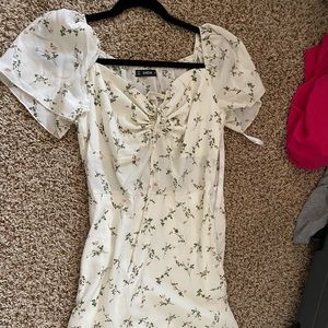 shein white flower dress Size M